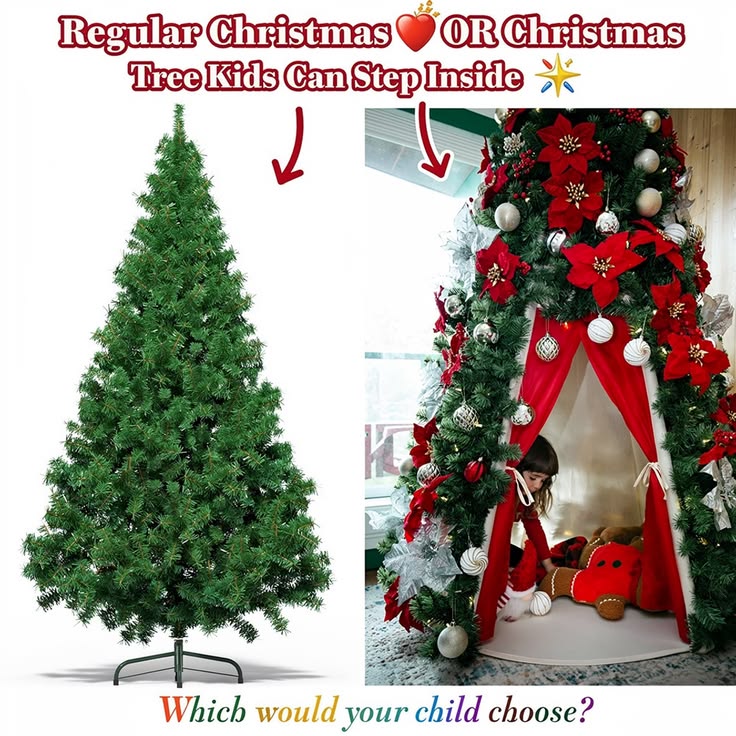 🎄 A Regular Christmas Tree… or a Tree Kids Can Actually Step Inside?
