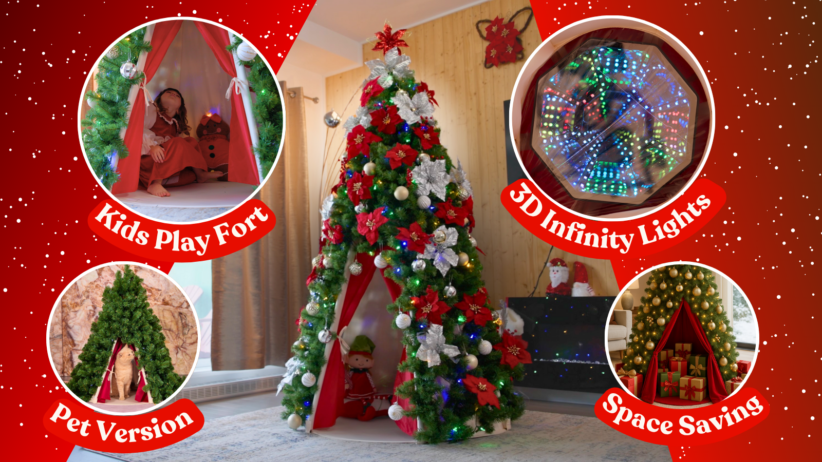 Kids Christmas Tree Tent – Best Christmas Gift for 3–8 Years Old | Indoor Play Tent with Lights & Sensory Experience